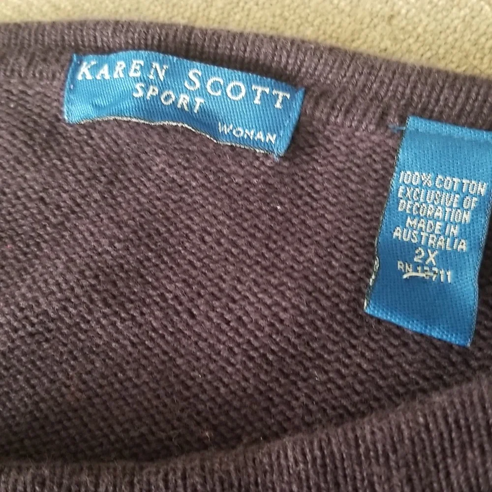 Karen Scott Patriotic Sweater 2X